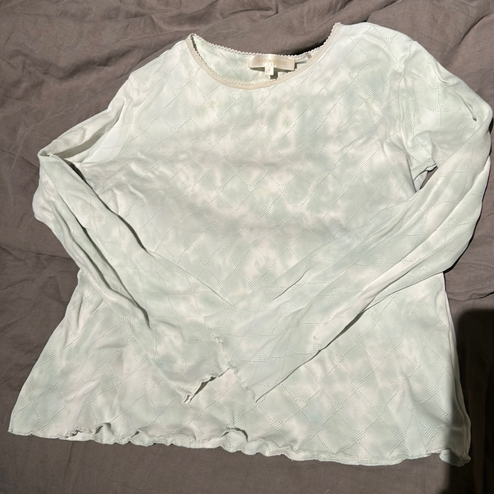 Lime tiedye long sleeve cotton tshirt Loveshackfancy